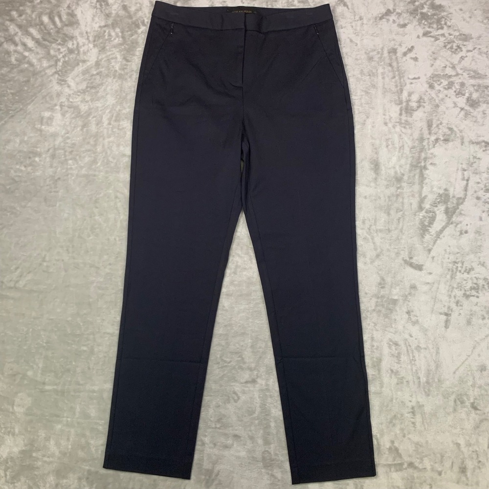Kobi Halperin Dress Pants Slim Straight Ankle Navy Blue Women 8 Capsule Wardrobe